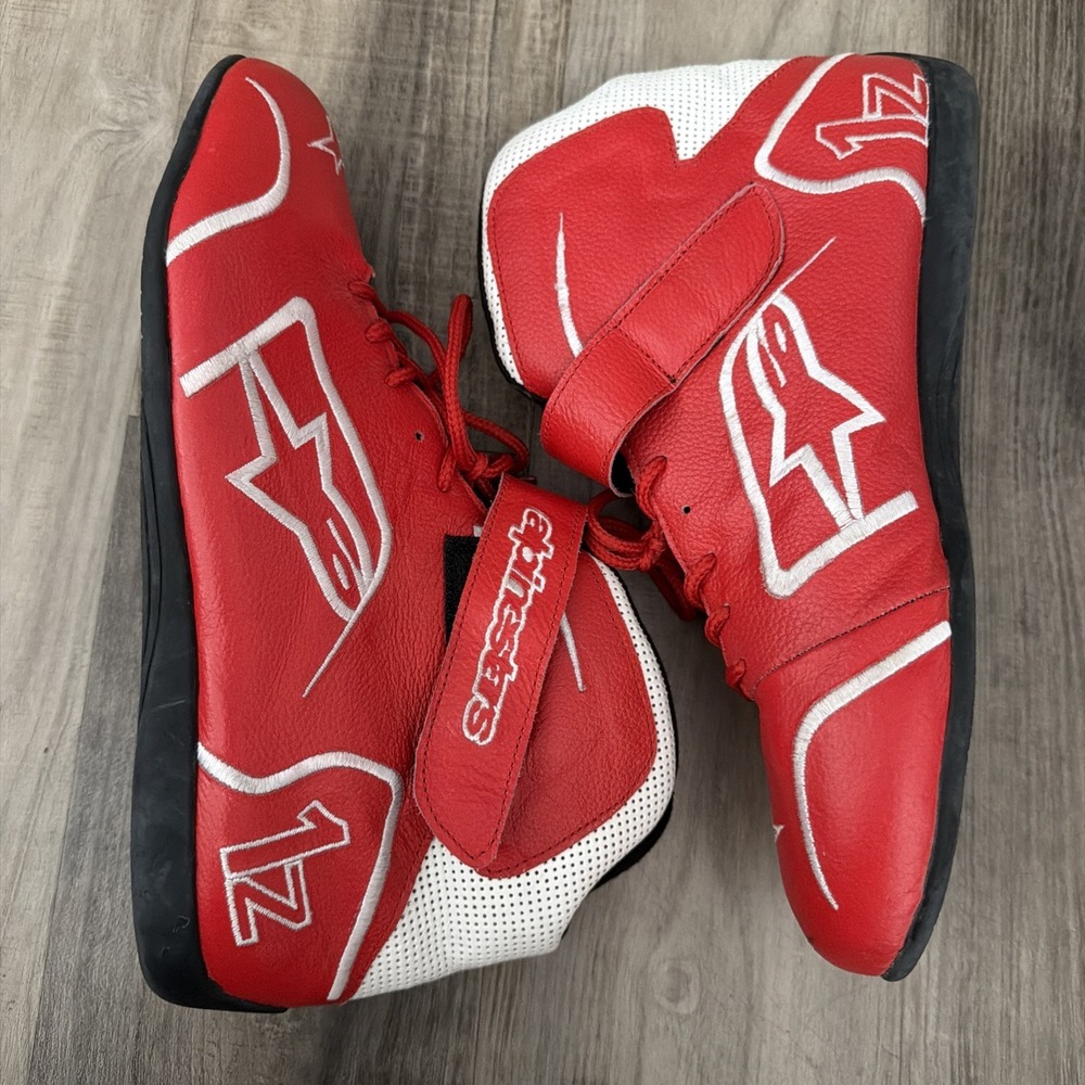 Alpinestars Tech 1-Z Racing Karting Shoes Red White - Men's Size 11